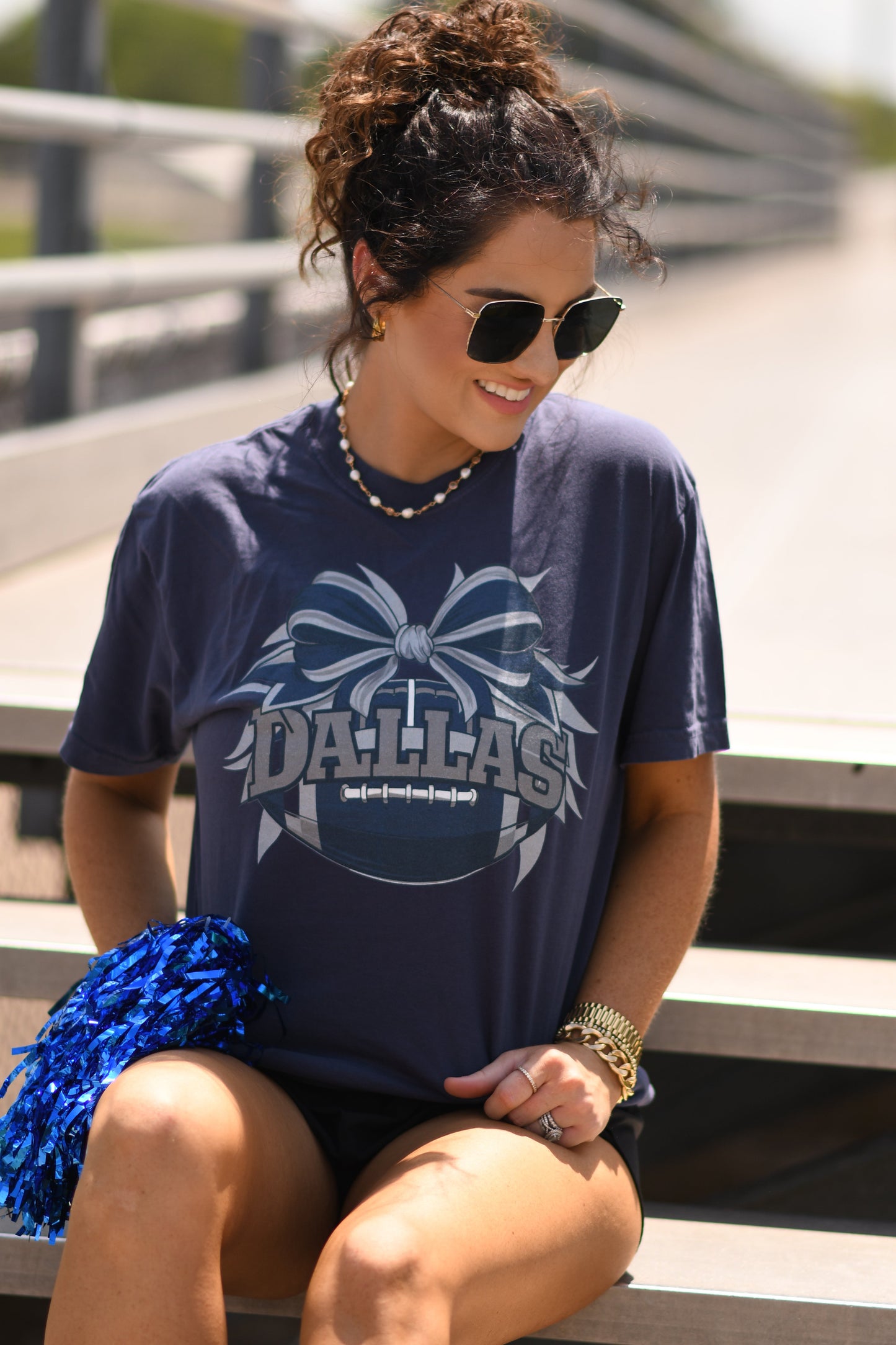 Dallas Football Bow Tee