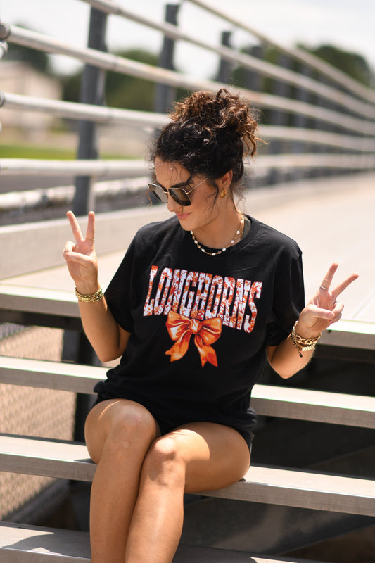Longhorns Chinoiserie Bow Tee