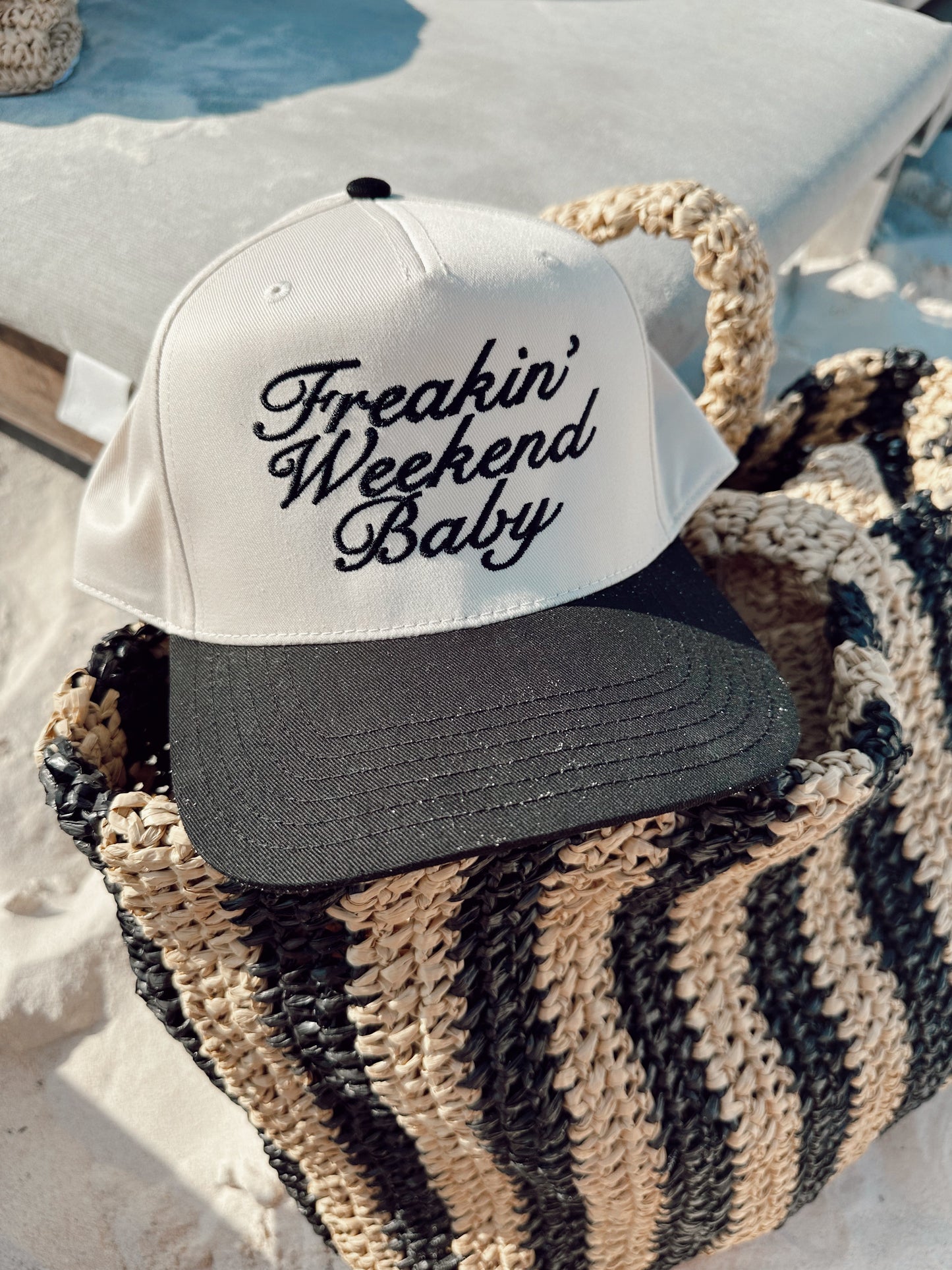 Freakin' Weekend Baby - Black Vintage Trucker Hat