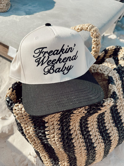 Freakin' Weekend Baby - Black Vintage Trucker Hat