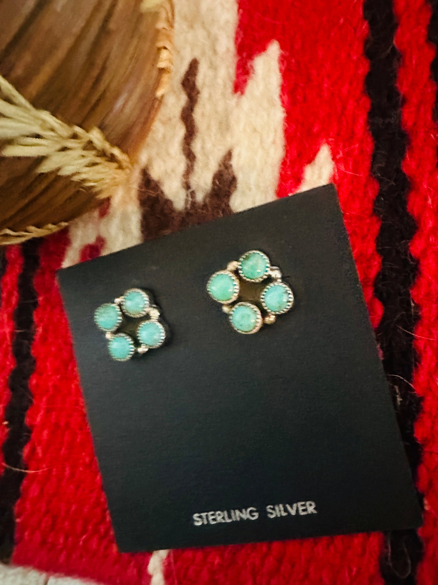 Navajo Sterling Silver & Turquoise Post Earrings