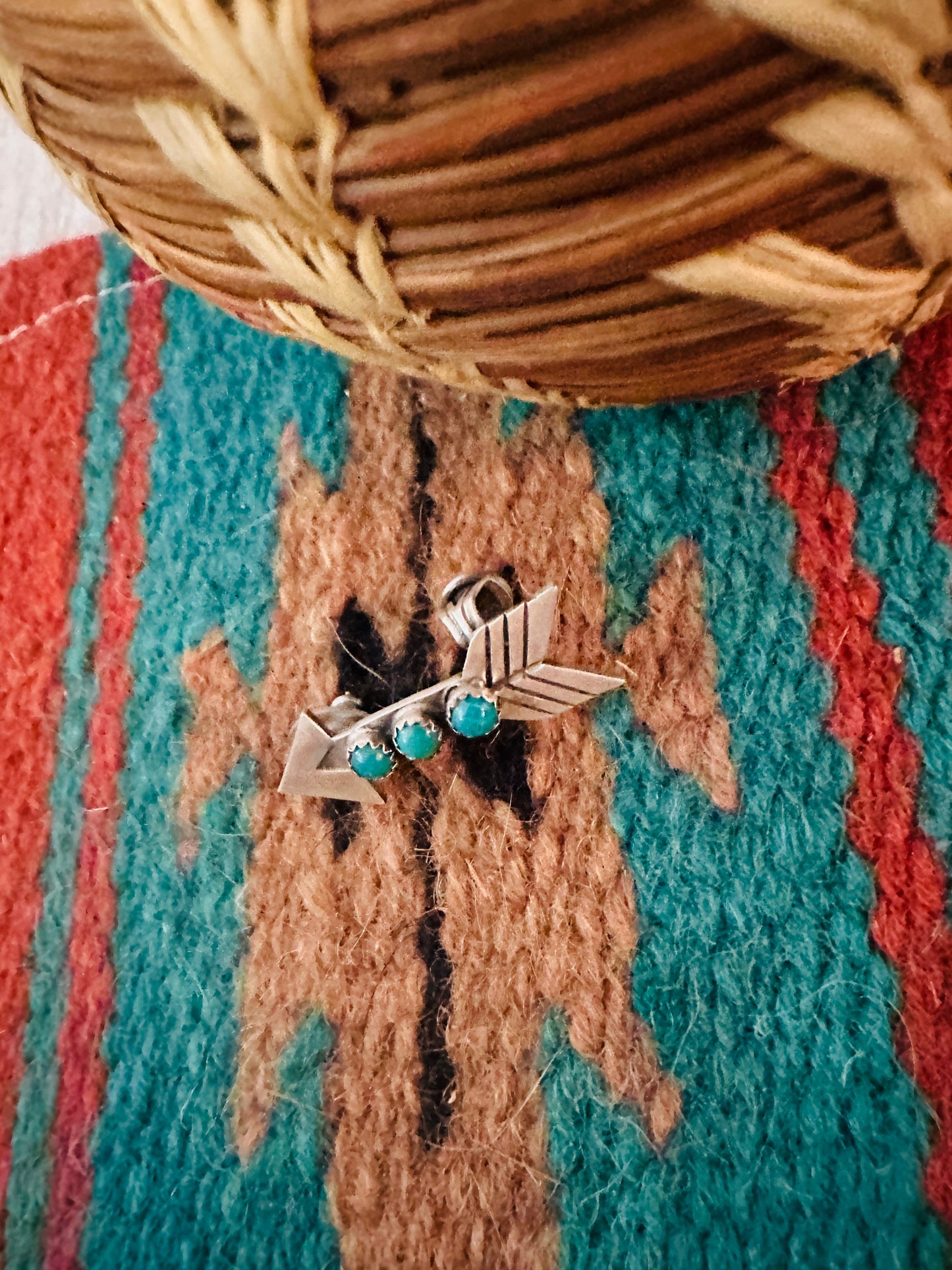 Navajo Turquoise & Sterling Silver Arrow Earring