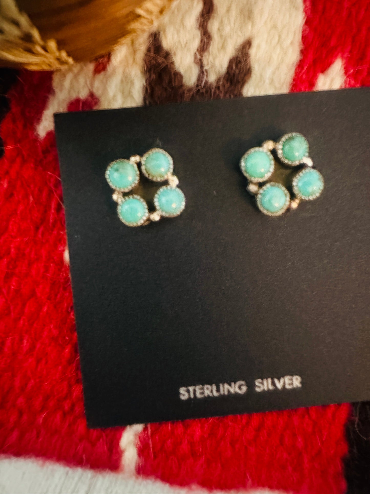 Navajo Sterling Silver & Turquoise Post Earrings