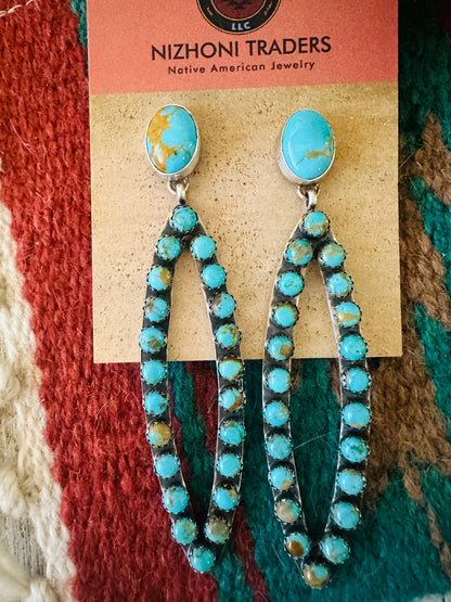 Navajo Sterling Silver & Turquoise Dangle Earrings