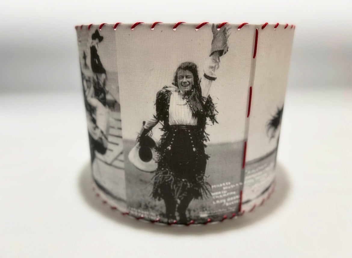 Old West Cowgirls Red Lace Lampshade