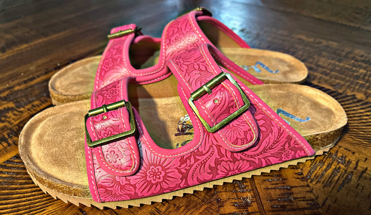 Berry Tooled Sandals