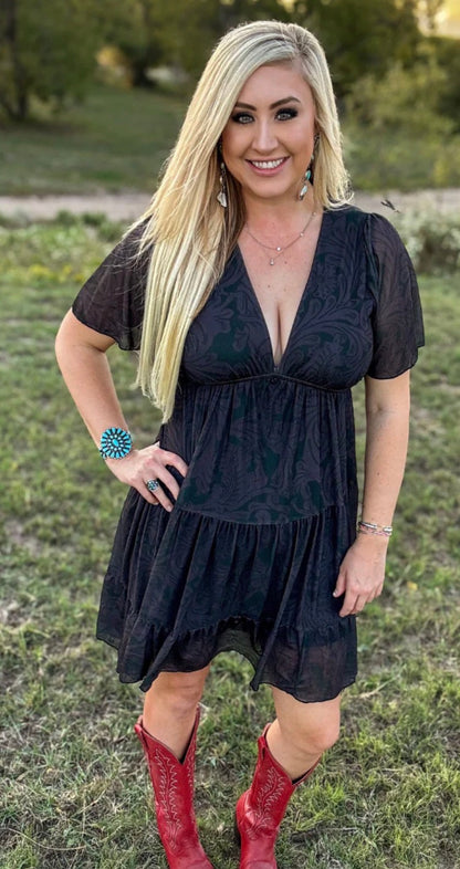 Tooled in Black Dress