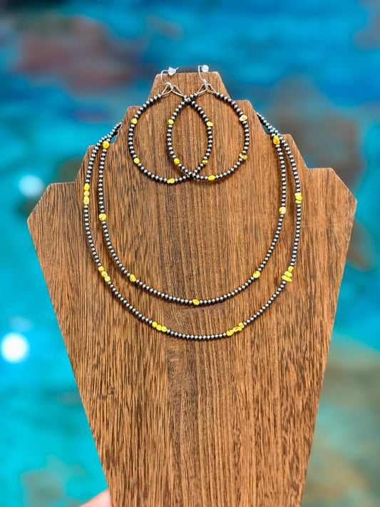 Palomino Turquoise Stack – 3 Piece Necklace & Earring Set