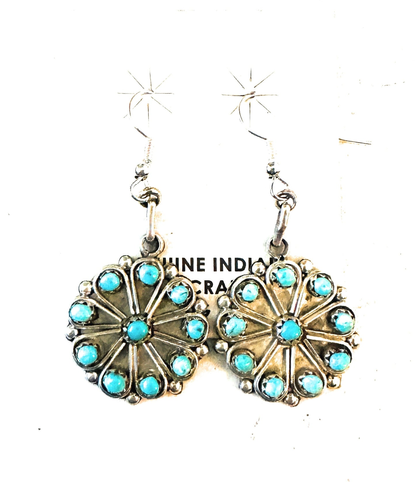 Navajo Turquoise & Sterling Silver Dangle Earrings