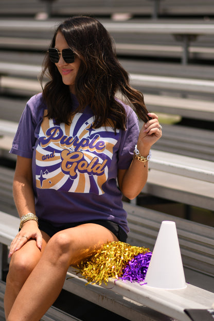 Purple and Gold Retro Tee