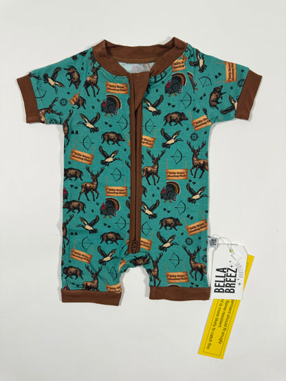 TEAL Bella-Breez Hunting Club Bamboo Shortie Romper