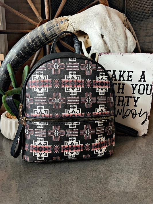 Black Southwest Backpack Purse