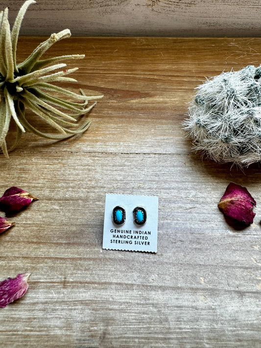 Oval Stud turquoise earrings