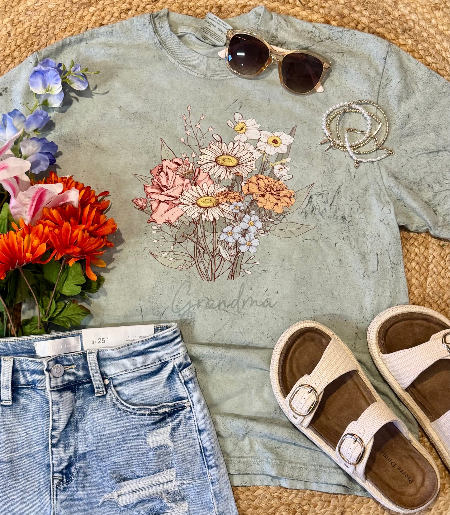 Custom Birth Flowers Bouquet Tee