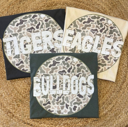 Custom Camo Circle Spirit Tee
