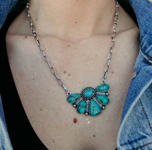 Turquoise Tombstone Necklace