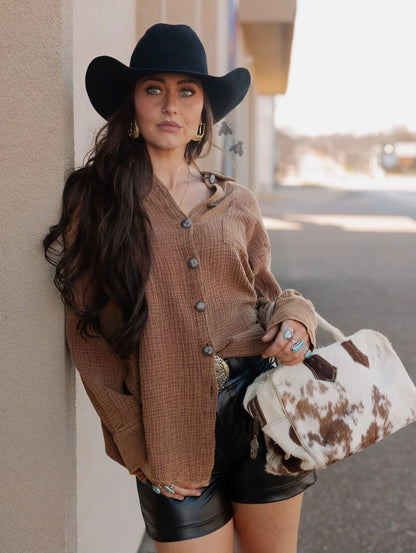 ACRES BUTTON UP *SADDLE