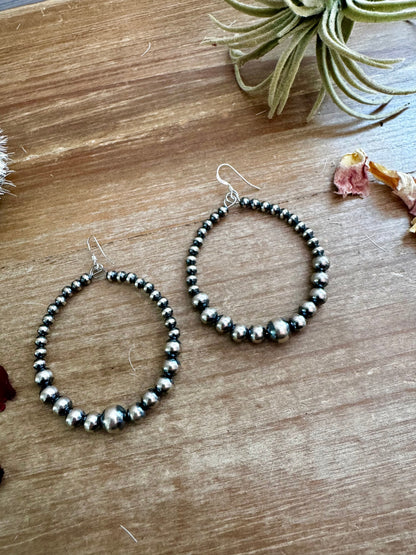 Only Sterling Silver Pearls Hoops