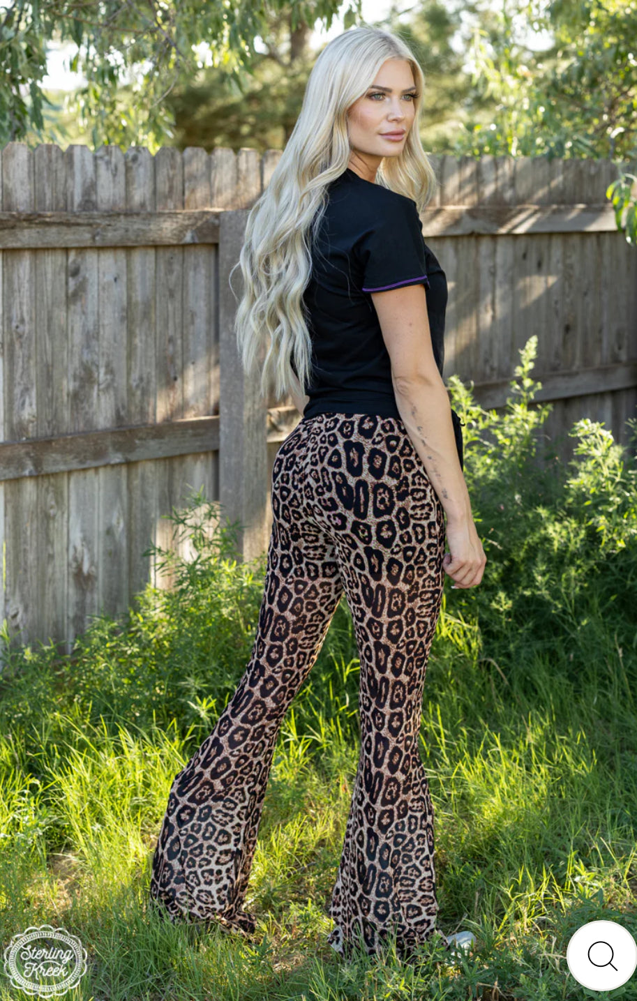 MESHED UP BELL BOTTOMS- LEOPARD