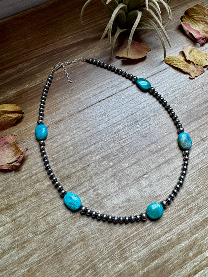 15-Inch Turquoise Necklace with 4mm & 5mm Beads