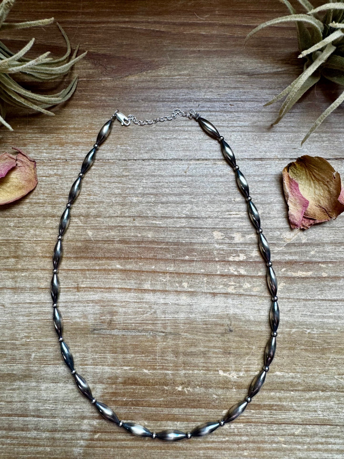 17 inch Torpedo Sterling Silver Pearls