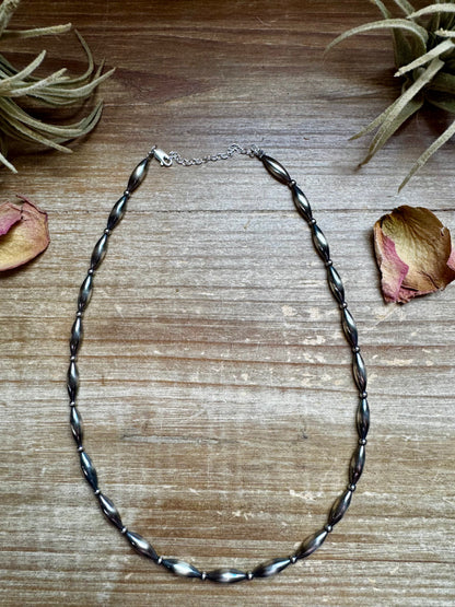 17 inch Torpedo Sterling Silver Pearls