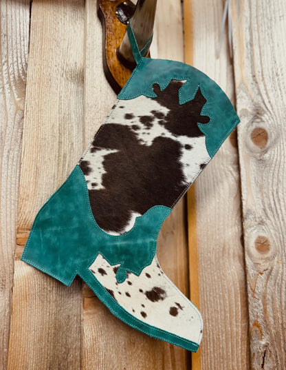 Cowhide/Leather Christmas Stockings- Set of 2