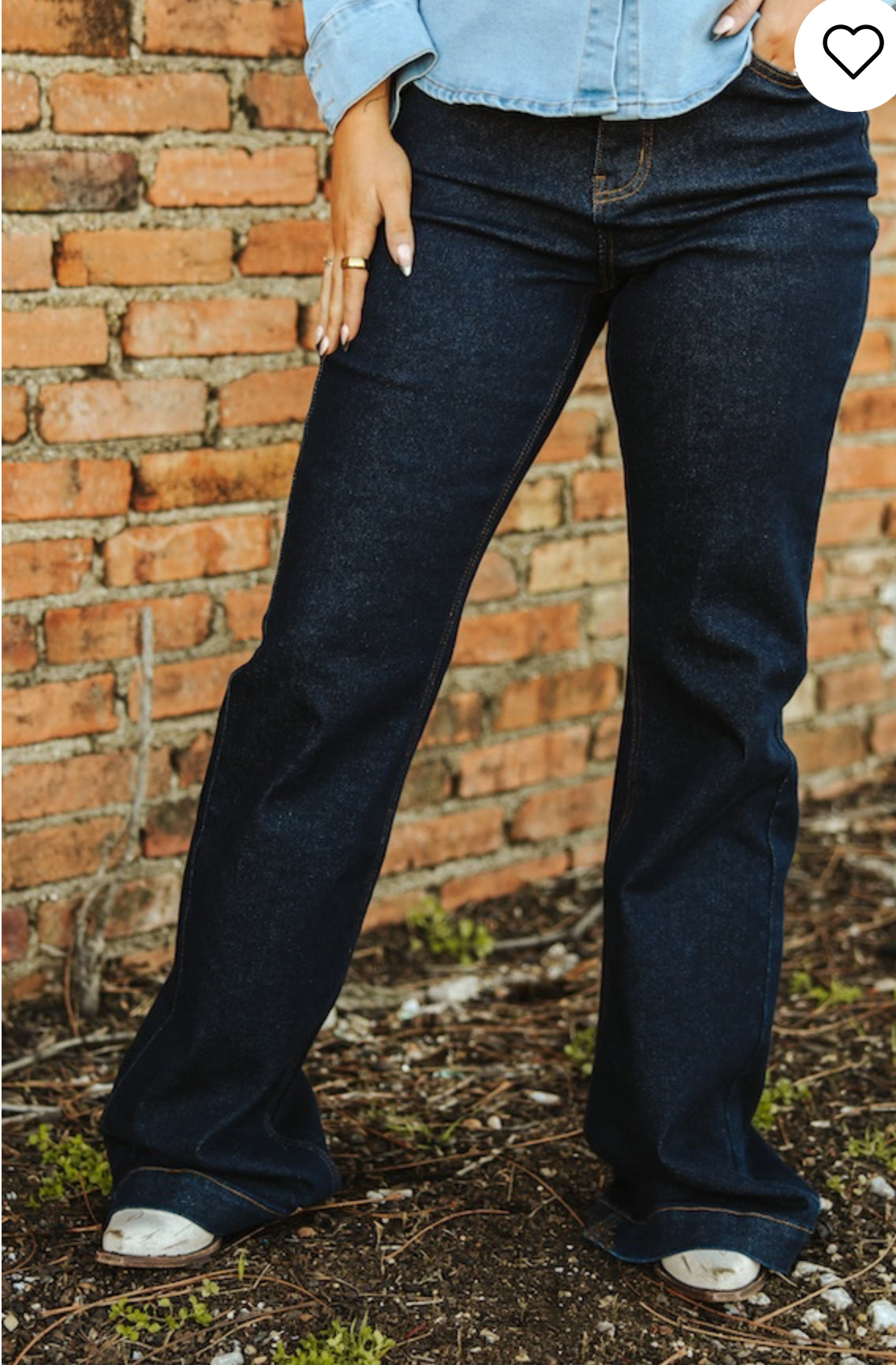 Dark Wash Mid Rise Trouser Jeans (31in Inseam)