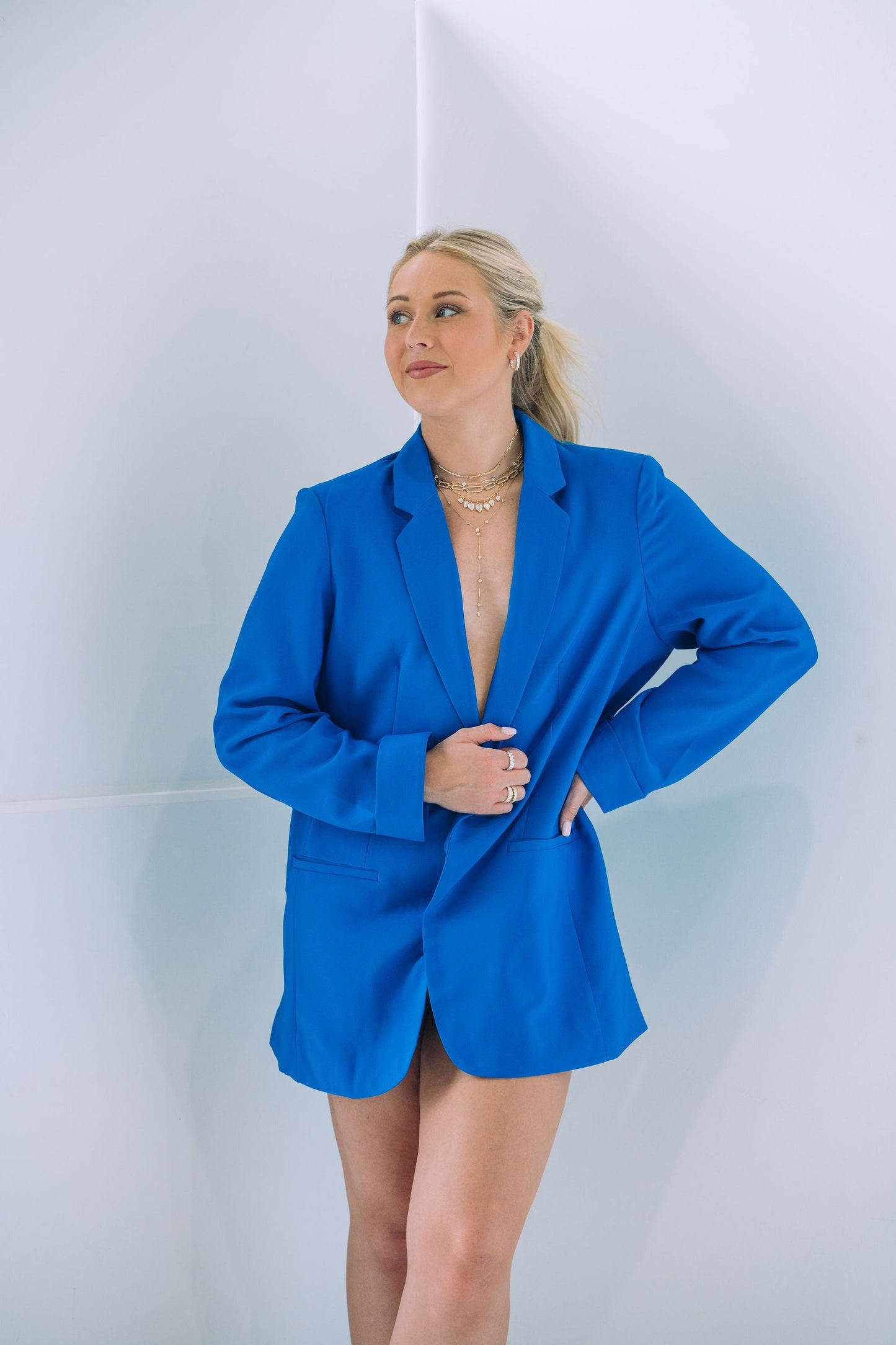 The Nessa Classic Blazer in Cobalt