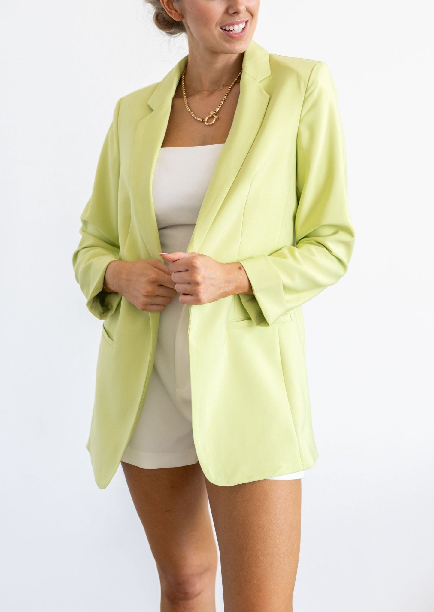 The Nessa Classic Blazer in Lime