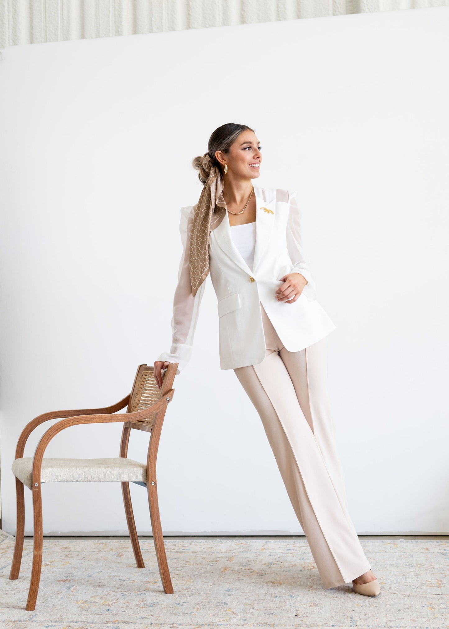 The Zoey Flare Trouser in Cream