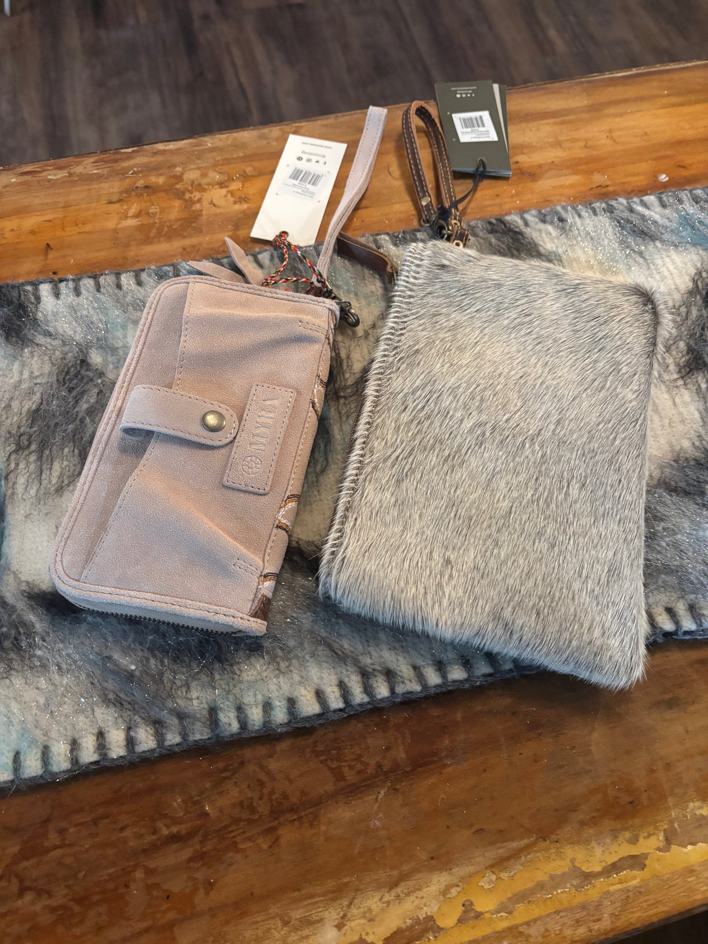 White & Brown Hairon Small Bag
