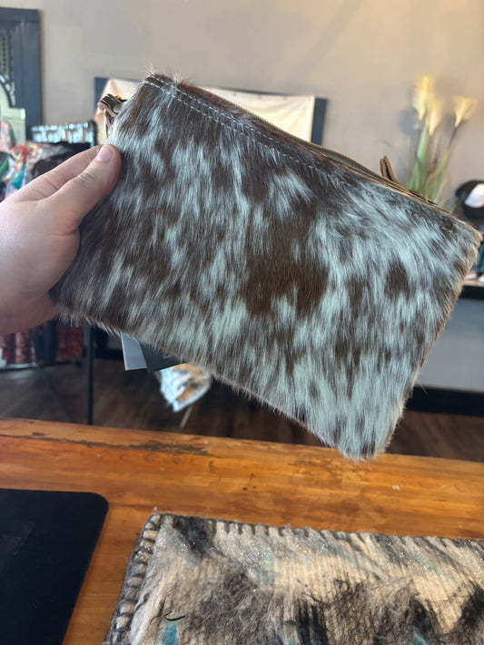 White & Brown Hairon Small Bag