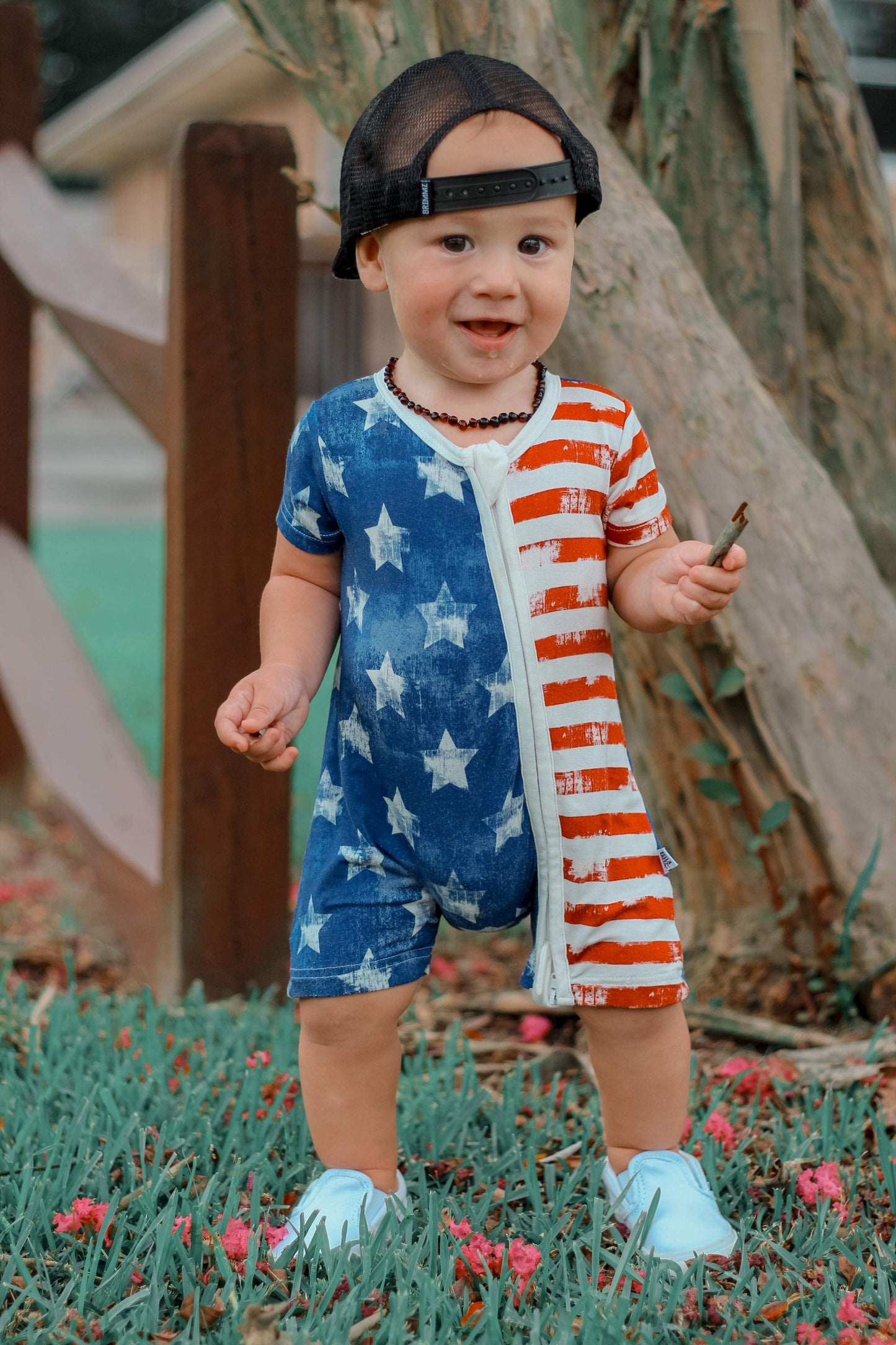 Patriotic Bamboo Shortie Romper