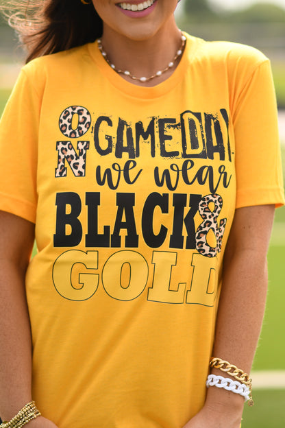 On Game Days We Wear Black And Gold Tee