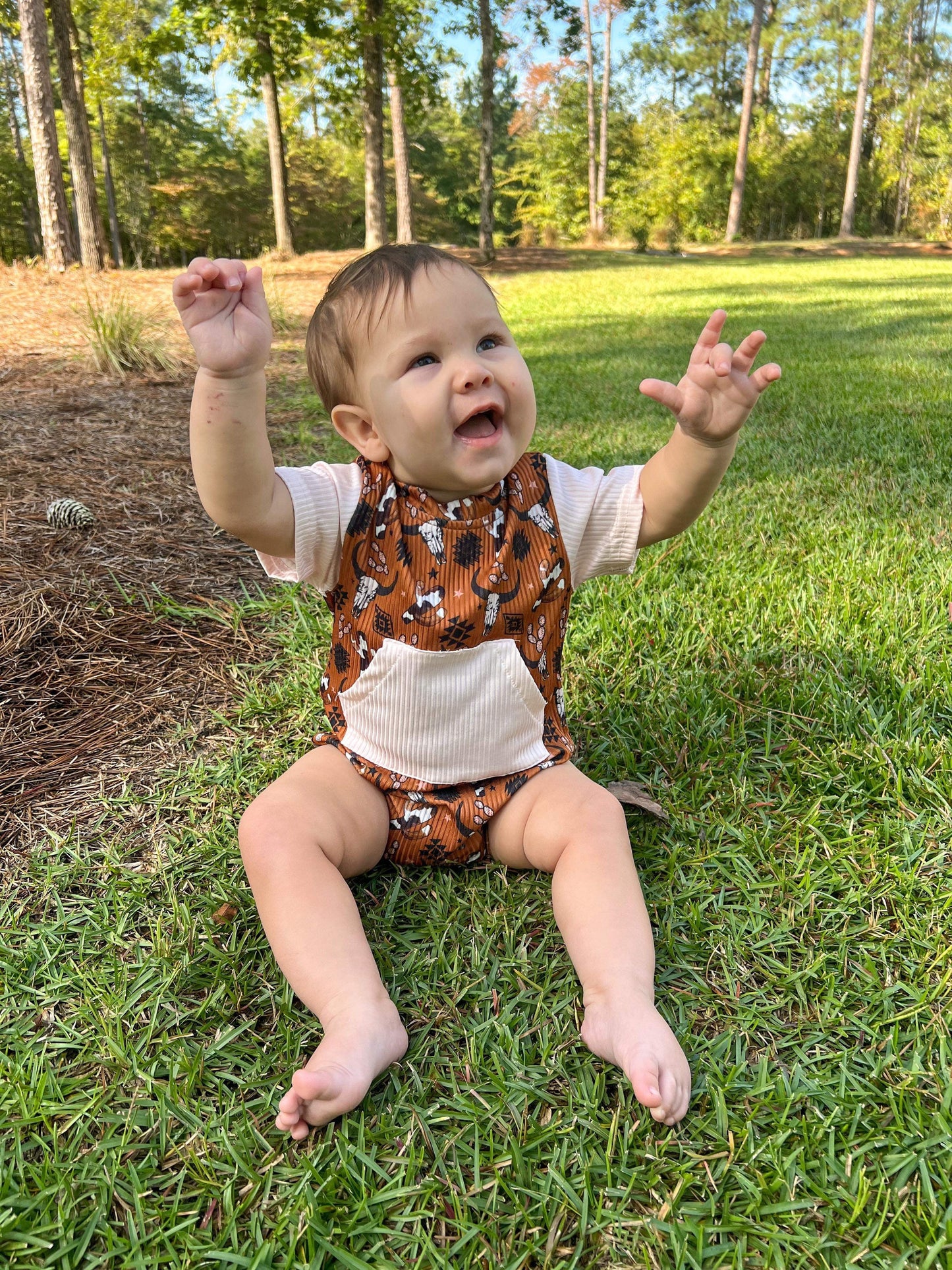 Brown Steerhead Romper