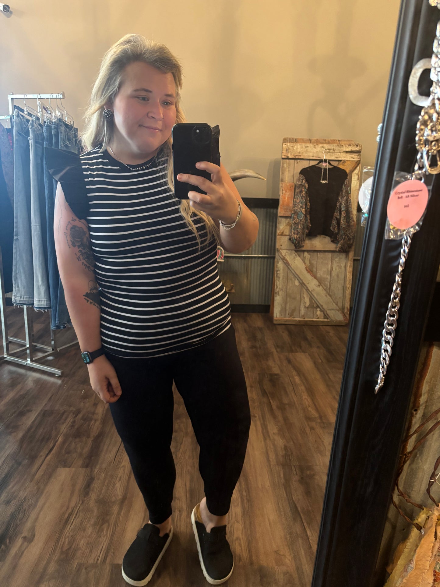 Azure Striped Top- BLACK