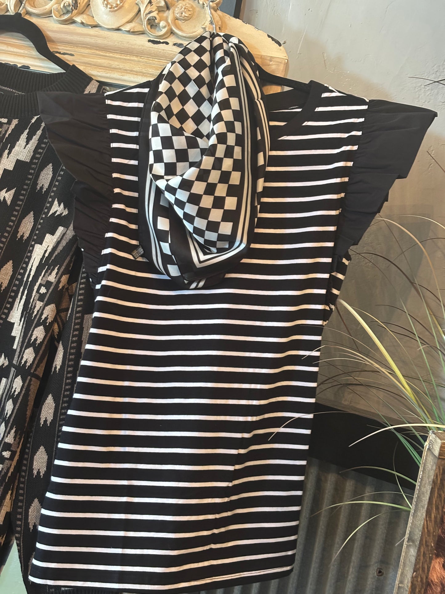 Azure Striped Top- BLACK