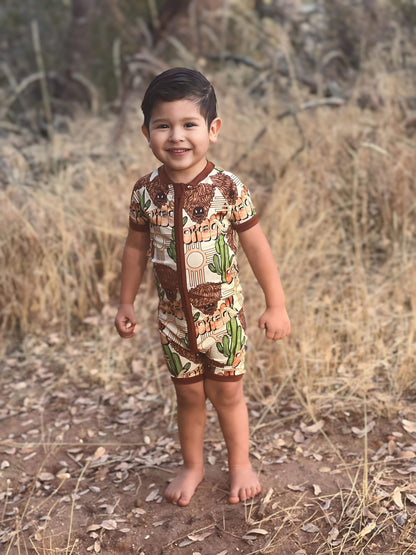 Cowboy Bamboo Shortie Romper