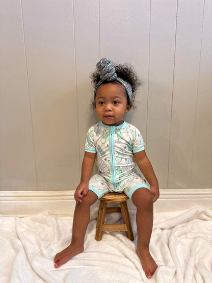 Blue Bunnies Bamboo Shortie Romper (FINAL SALE)