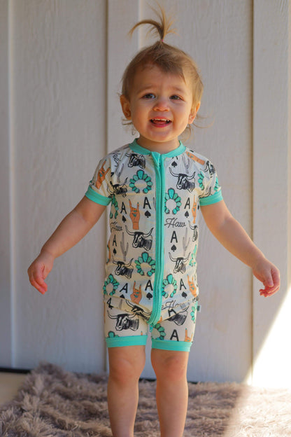 Yeehaw Bamboo Shortie Romper