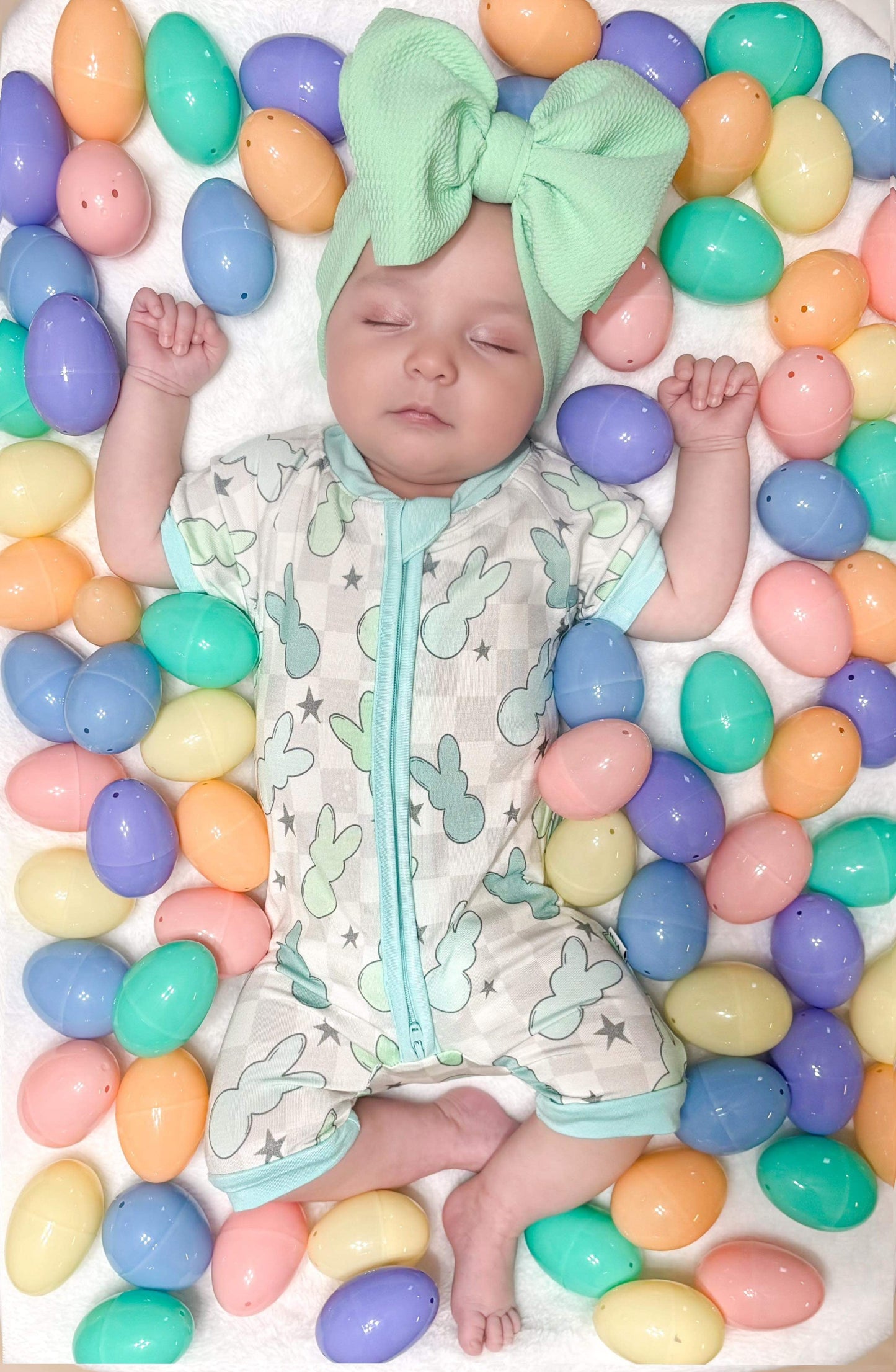 Blue Bunnies Bamboo Shortie Romper (FINAL SALE)