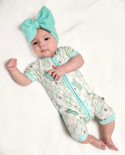 Blue Bunnies Bamboo Shortie Romper (FINAL SALE)