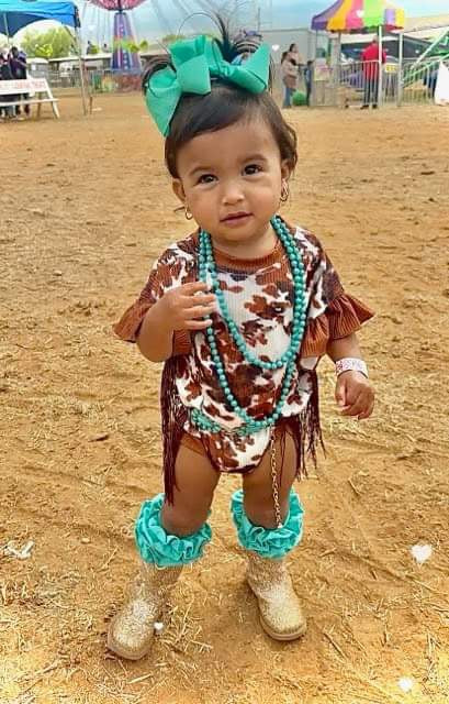 Cow print bubble romper/top with fringe