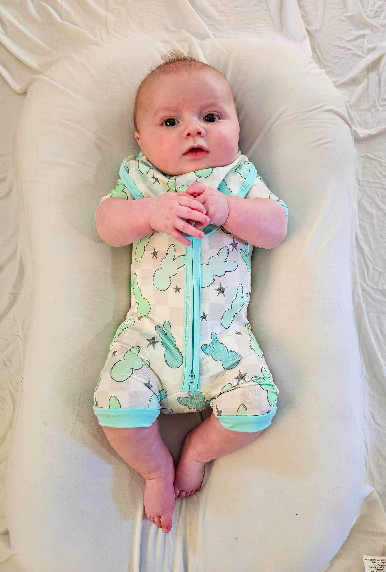 Blue Bunnies Bamboo Shortie Romper (FINAL SALE)