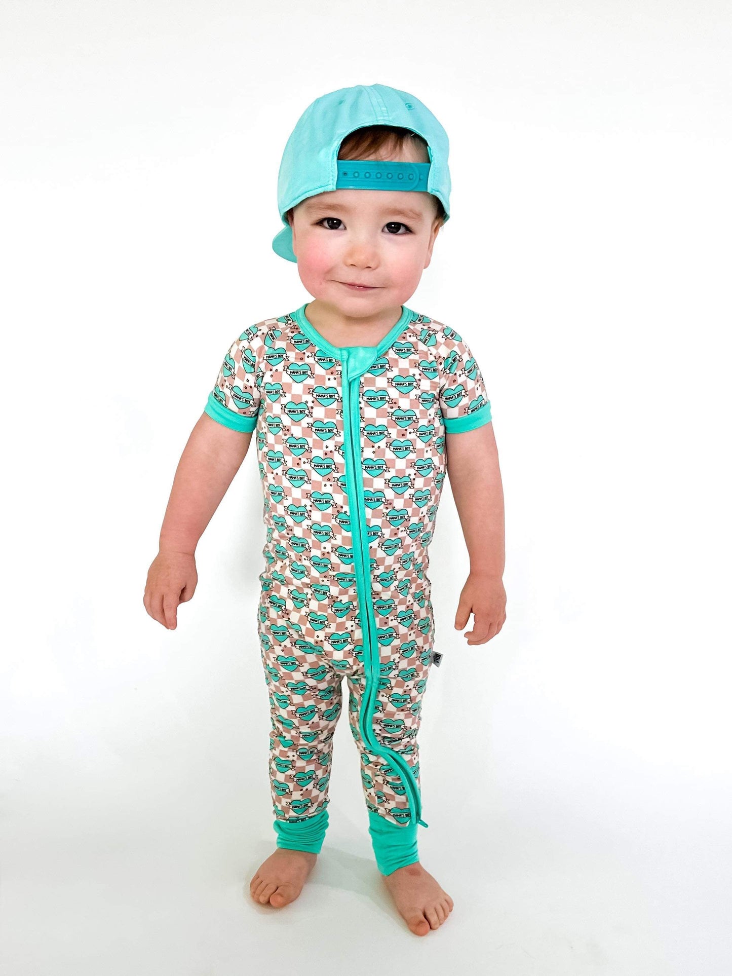 Checkered Mama's Boy Short Sleeve Bamboo Sleeper