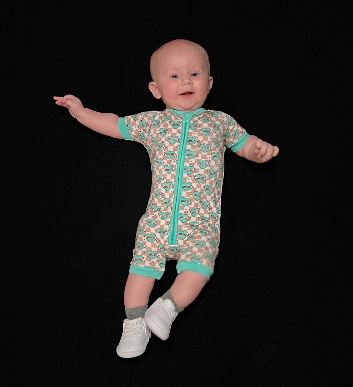 Checkered Mama's Boy Bamboo Shortie Romper