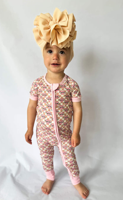 Checkered Mama's Girl Short Sleeve Bamboo Sleeper