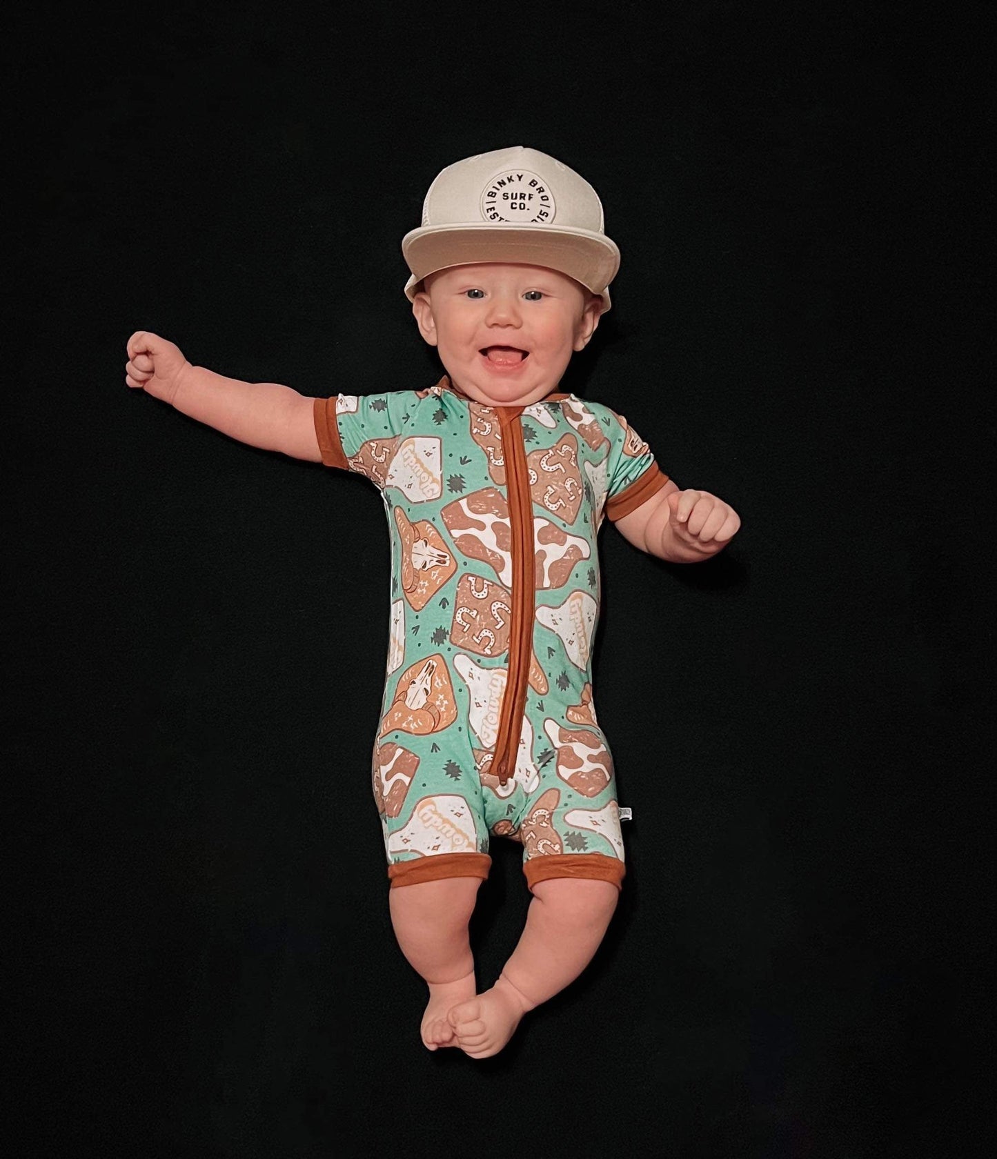 Cow Tag Bamboo Shortie Romper