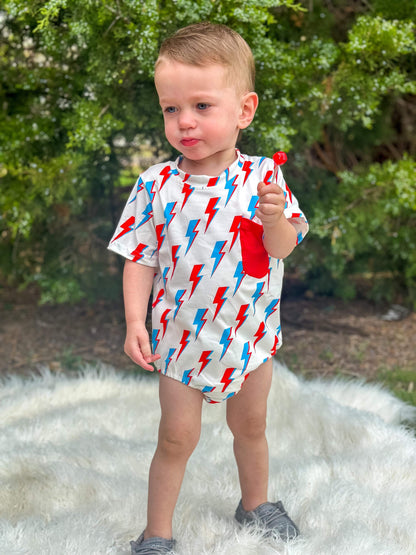 Patriotic Bolts Bubble Romper